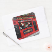 Red Temple Bar-pub in Dublin Vierkante Sticker (Envelop)