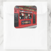 Red Temple Bar-pub in Dublin Vierkante Sticker (Tas)
