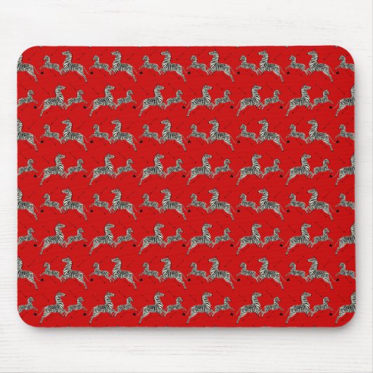 Red Tenenbaums Zebra Wallpaper Print Muismat (Voorkant)