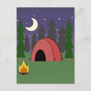 Red Tent Camping Birthday Party Briefkaart Invite