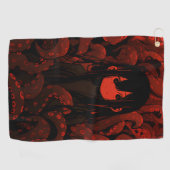 Red Tentacle Horror Anime Girl Golfhanddoek (Horizontaal)