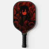 Red Tentacle Horror Anime Girl Pickleball Paddle (Achterkant)