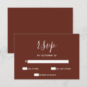 Red Terracotta Rustic Burnt Clay Earthy RSVP (Voorkant / Achterkant)