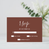 Red Terracotta Rustic Burnt Clay Earthy RSVP Kaartje (Staand voorkant)