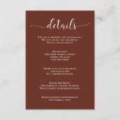 Red Terracotta Rustic Burnt Clay Earthy Wedding En Informatiekaartje (Voorkant)