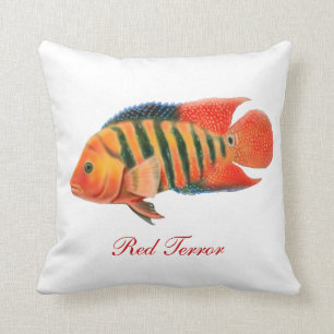 Red Terror Cichlid Fish Pillow Kussen