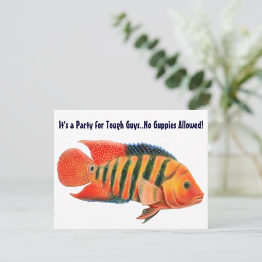 Red Terror Cichlid Uitnodiging (Staand voorkant)