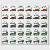 Red Tesla pickup truck with Christmas tree Cadeaupapier (Vlak)