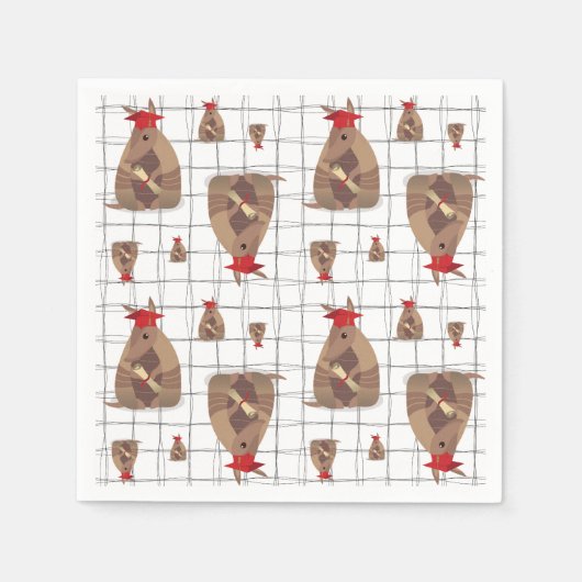 Red Texas Afstuderen Armadillo Servet (Voorkant)