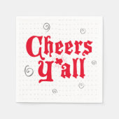 Red Texas Cheers Y'all Servet (Voorkant)