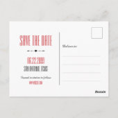Red Texas Curling Ribbon Save the Date Briefkaart (Achterkant)