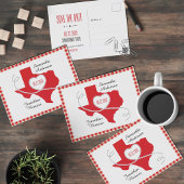Red Texas Curling Ribbon Save the Date Briefkaart