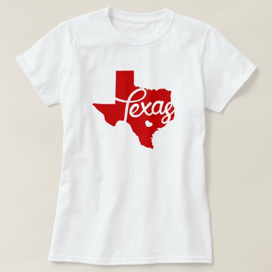 Red Texas Heart T-shirt (Design voorkant)