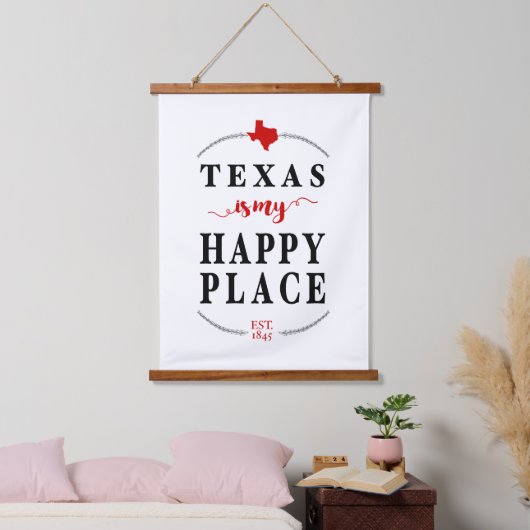 Red Texas is mijn gelukkige plek Hangend Wandkleed (Slaapkamer)