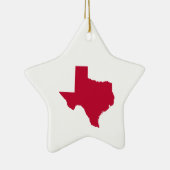 Red Texas Map Blank Keramisch Ornament (Rechts)
