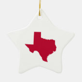 Red Texas Map Blank Keramisch Ornament (Voorkant)