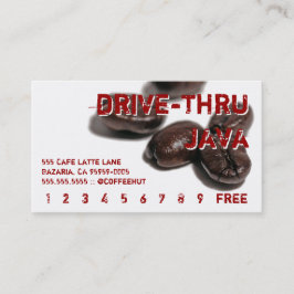 Red Text Coffee Beans Drink Punch Card Klantenkaartje