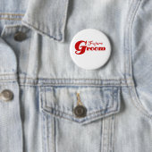 Red Text Future Groom Ronde Button 5,7 Cm (In situ)