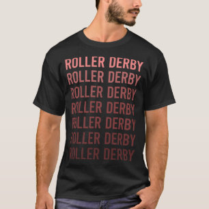 Red Text Roller Derby Skating Schaats Skater T-shirt