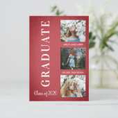 Red Textile Afstuderen Three Photo Session (Staand voorkant)