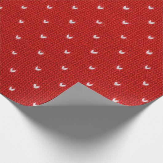 Red Textile Pattern Cadeaupapier (Hoek)