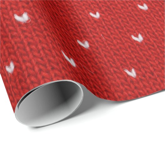 Red Textile Pattern Cadeaupapier (Rol Hoek)