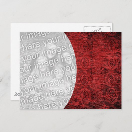 Red Textured Cutout Briefkaart (Voorkant / Achterkant)