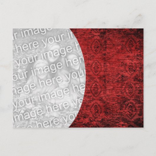Red Textured Cutout Briefkaart (Voorkant)