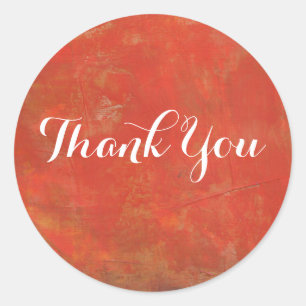 Red Textured Grunge Abstract Background Bedankt Ronde Sticker