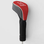 Red Textured Leather Monogram Persoonlijke naam Golfheadcover (Schuin)
