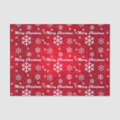 Red Textured Merry Kerstmis met Snowflakes Tissuepapier (Voorkant)