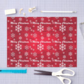 Red Textured Merry Kerstmis met Snowflakes Tissuepapier (Craft)
