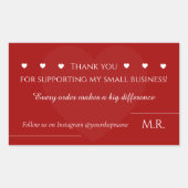 Red Thank You Sticker | Custom Business Label (Voorkant)