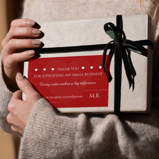 Red Thank You Sticker | Custom Business Label