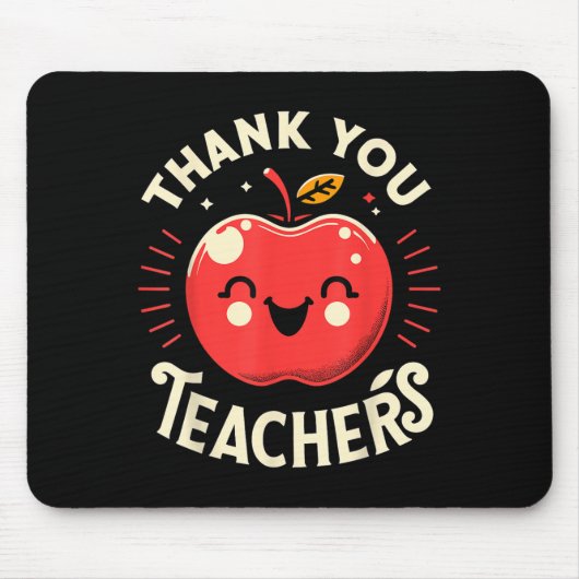 Red Thank You Teachers Motivational Appreciation F Muismat (Voorkant)