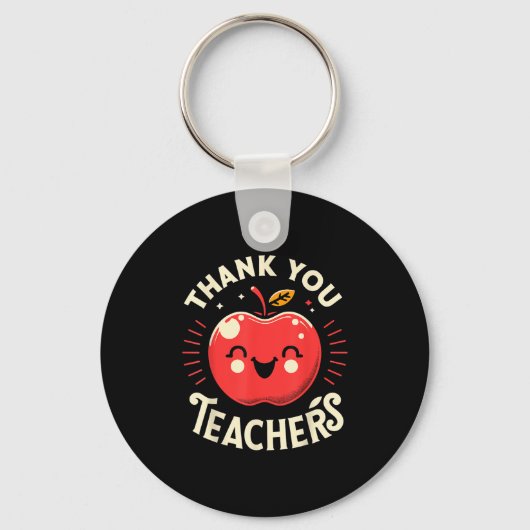 Red Thank You Teachers Motivational Appreciation F Sleutelhanger (Voorkant)