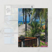 Red Thatched huts bij het strand, Nusa Dua, Bali,  Briefkaart (Voorkant / Achterkant)