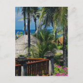 Red Thatched huts bij het strand, Nusa Dua, Bali,  Briefkaart (Voorkant)