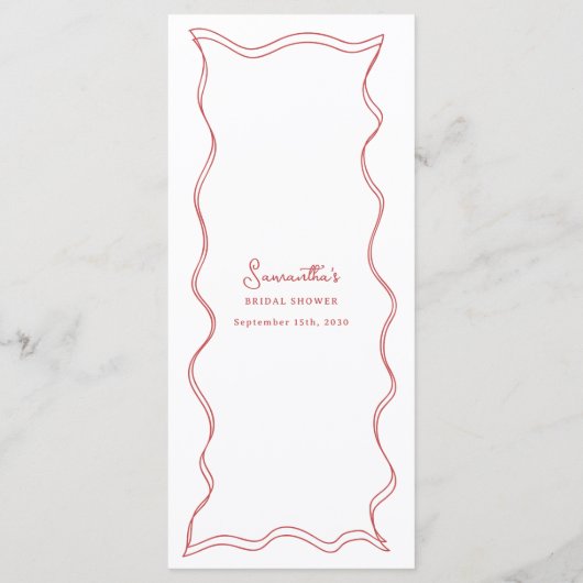 Red That's Amore Italian Pizza Wine Vrijgezellenfe Menu (Achterkant)