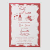 Red That's Amore Italian Pizza Wine Vrijgezellenfe Vellum Uitnodigingen (Voorkant)