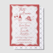 Red That's Amore Italian Pizza Wine Vrijgezellenfe Vellum Uitnodigingen (Offset (Uitnodiging))