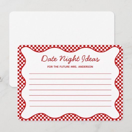 Red That's Amore Vrijgezellenfeest Date Night Idee Notitiekaartje (Voorkant / Achterkant)