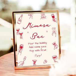 Red Thats Amore Vrijgezellenfeest Mimosa Bar Poster
