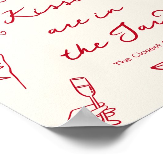 Red Thats Amore Vrijgezellenfeest Raad eens hoevee Poster (Hoek)