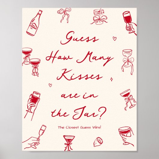 Red Thats Amore Vrijgezellenfeest Raad eens hoevee Poster (Voorkant)