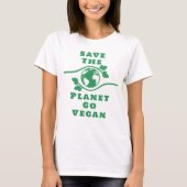 Red The Planet Go Vegan Women's T-Shirt (Voorkant)
