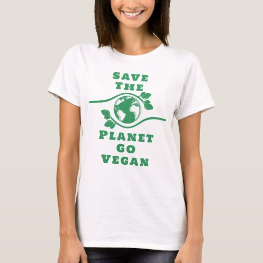 Red The Planet Go Vegan Women's T-Shirt (Voorkant)