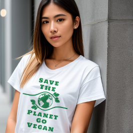 Red The Planet Go Vegan Women's T-Shirt