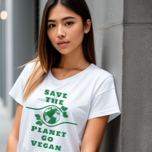 Red The Planet Go Vegan Women's T-Shirt