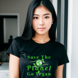 Red The Planet Go Vegan Women's T-Shirt